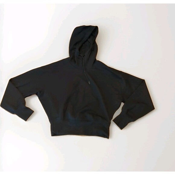 Old Navy Active Dynamic Fleece Hoodie Sweatshirt Womens Small Black Cropped - Picture 1 of 8